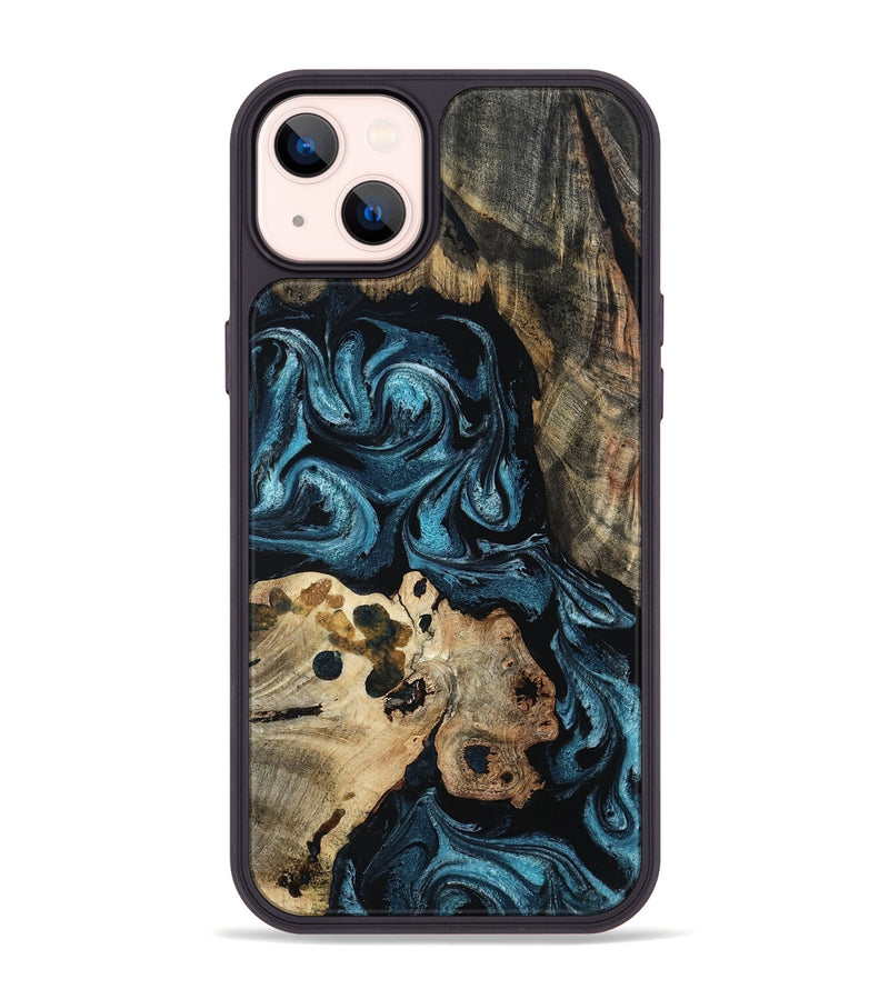 iPhone 14 Plus Wood Phone Case - Dianna (Blue, 801087)