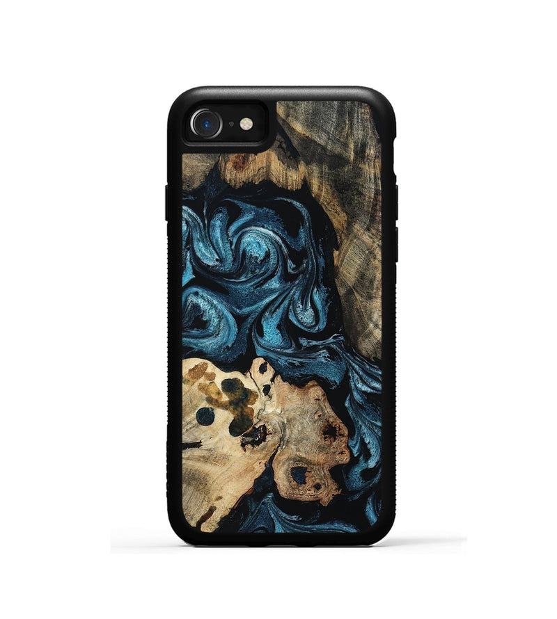 iPhone SE Wood Phone Case - Dianna (Blue, 801087)