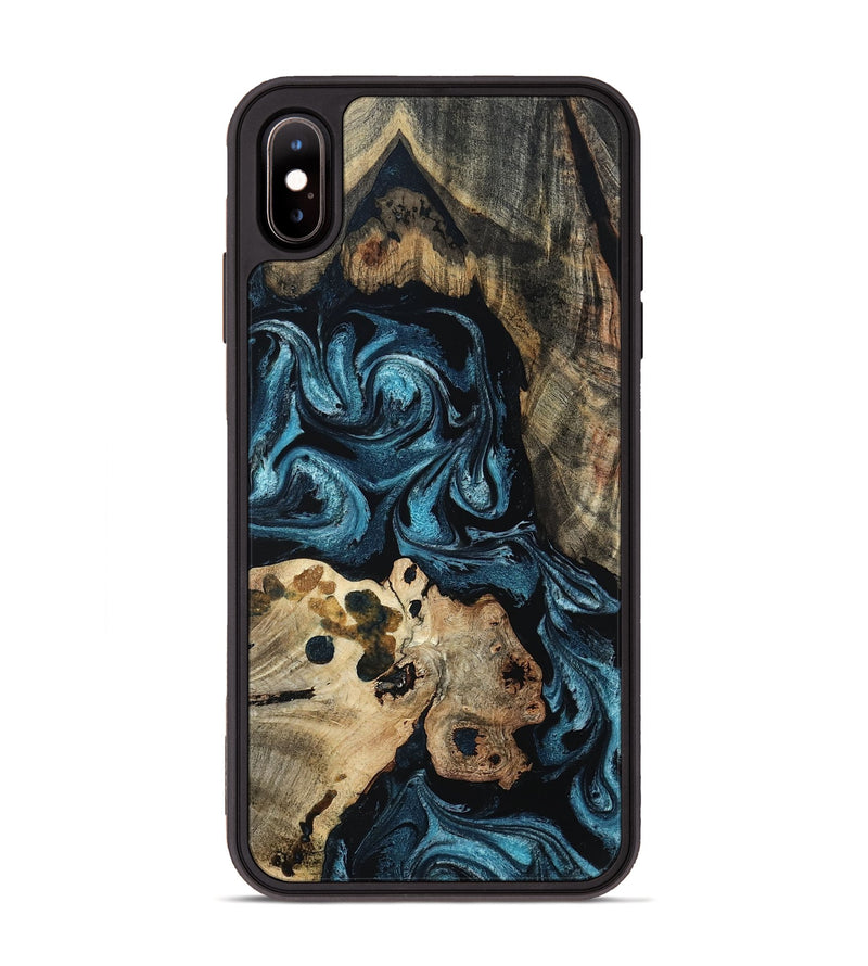 iPhone Xs Max Wood Phone Case - Dianna (Blue, 801087)