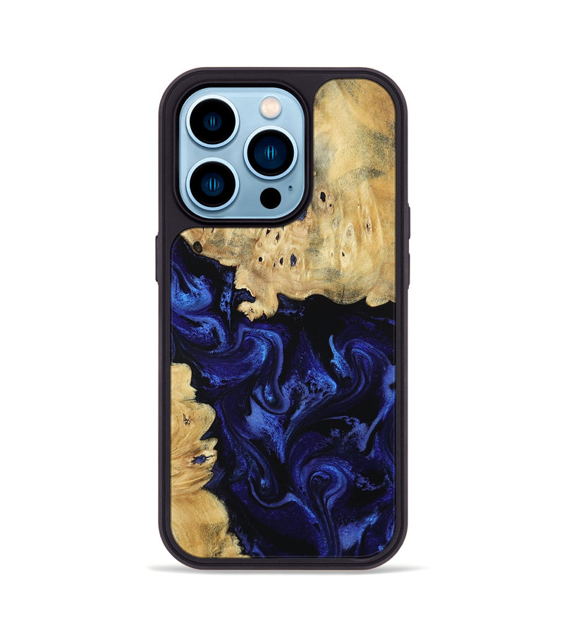 iPhone 14 Pro Wood Phone Case - Nautica (Blue, 801088)