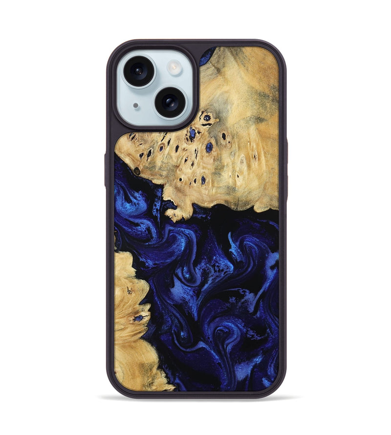 iPhone 15 Wood Phone Case - Nautica (Blue, 801088)