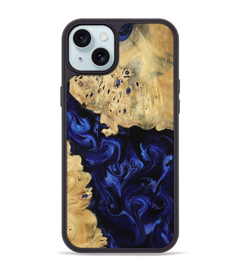 iPhone 15 Plus Wood Phone Case - Nautica (Blue, 801088)