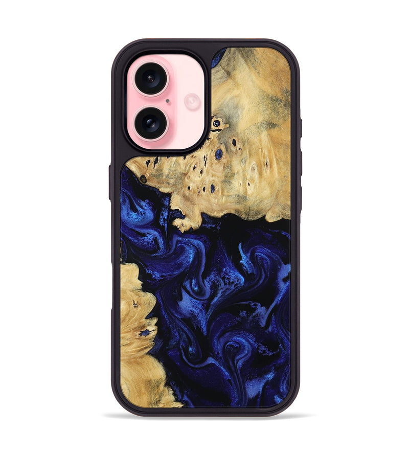 iPhone 16 Wood Phone Case - Nautica (Blue, 801088)