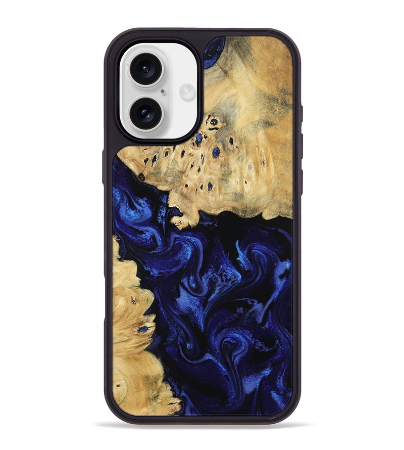 iPhone 16 Plus Wood Phone Case - Nautica (Blue, 801088)