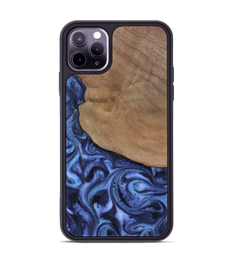 iPhone 11 Pro Max Wood Phone Case - Marlene (Blue, 801092)