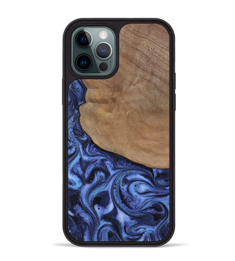 iPhone 12 Pro Max Wood Phone Case - Marlene (Blue, 801092)
