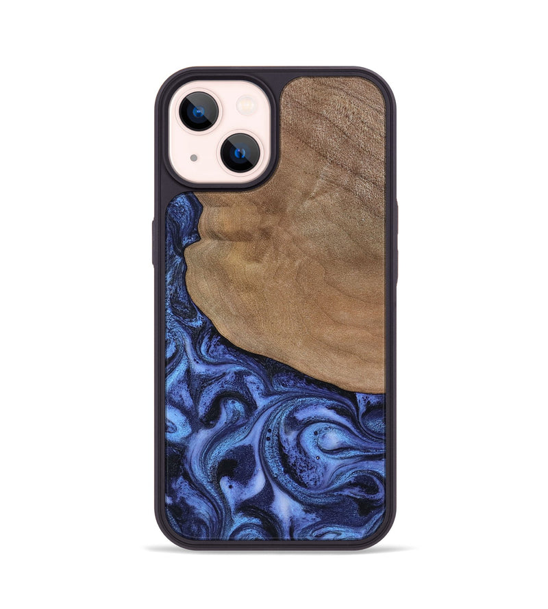 iPhone 14 Wood Phone Case - Marlene (Blue, 801092)
