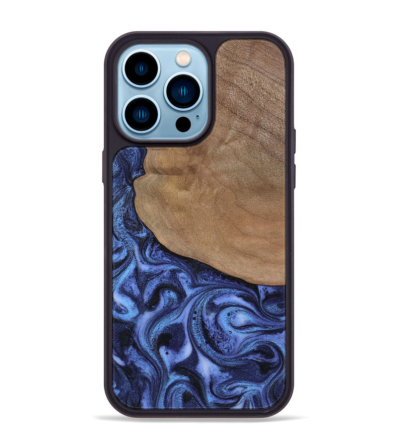 iPhone 14 Pro Max Wood Phone Case - Marlene (Blue, 801092)
