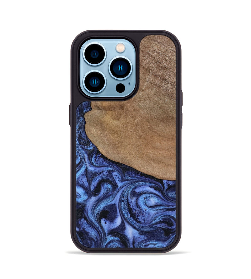 iPhone 14 Pro Wood Phone Case - Marlene (Blue, 801092)