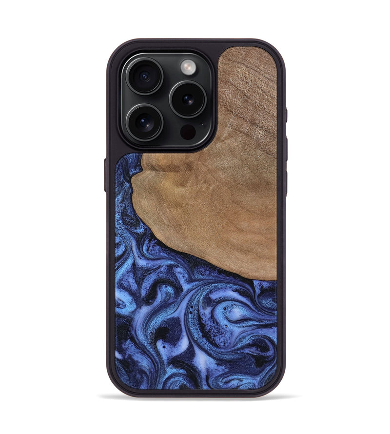 iPhone 15 Pro Wood Phone Case - Marlene (Blue, 801092)