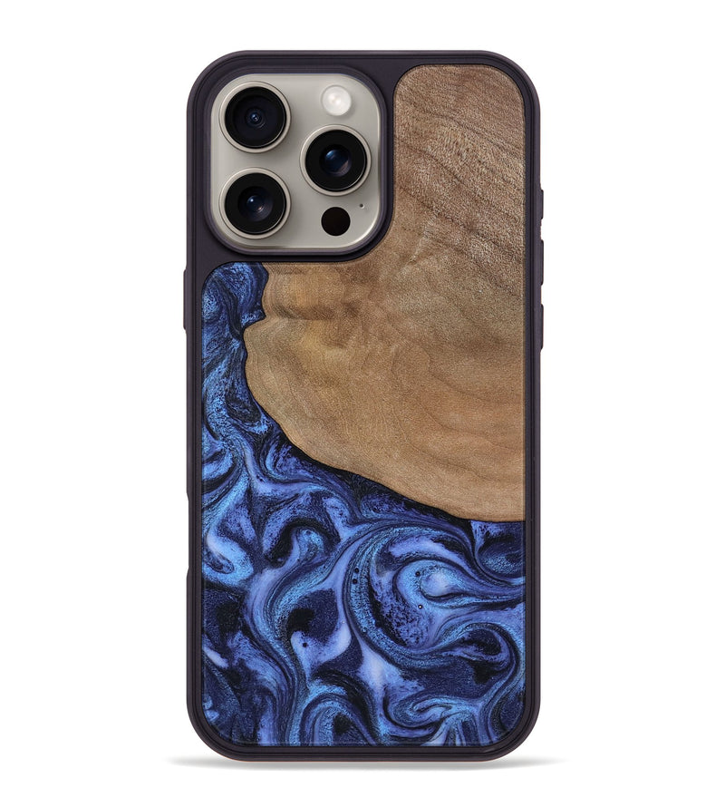 iPhone 16 Pro Max Wood Phone Case - Marlene (Blue, 801092)