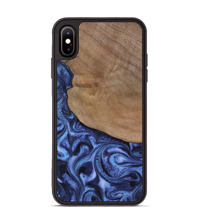 iPhone Xs Max Wood Phone Case - Marlene (Blue, 801092)