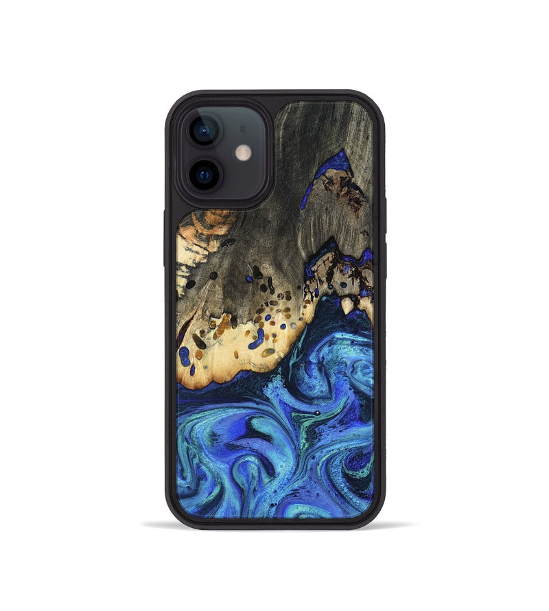 iPhone 12 mini Wood Phone Case - Mason (Blue, 801093)