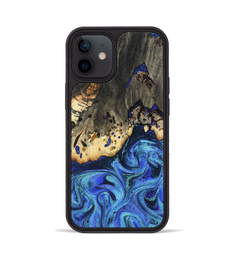 iPhone 12 Wood Phone Case - Mason (Blue, 801093)