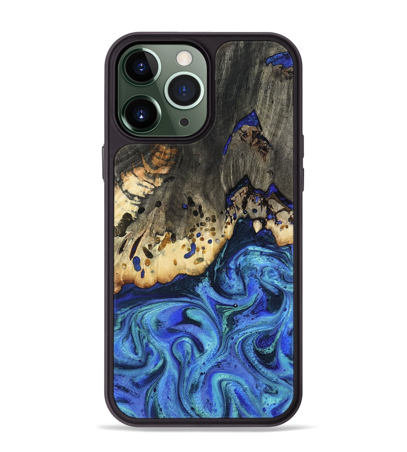iPhone 13 Pro Max Wood Phone Case - Mason (Blue, 801093)