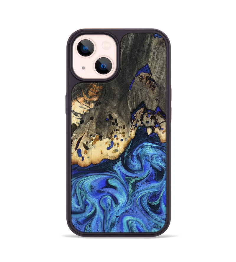 iPhone 14 Wood Phone Case - Mason (Blue, 801093)