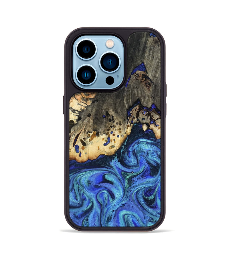 iPhone 14 Pro Wood Phone Case - Mason (Blue, 801093)