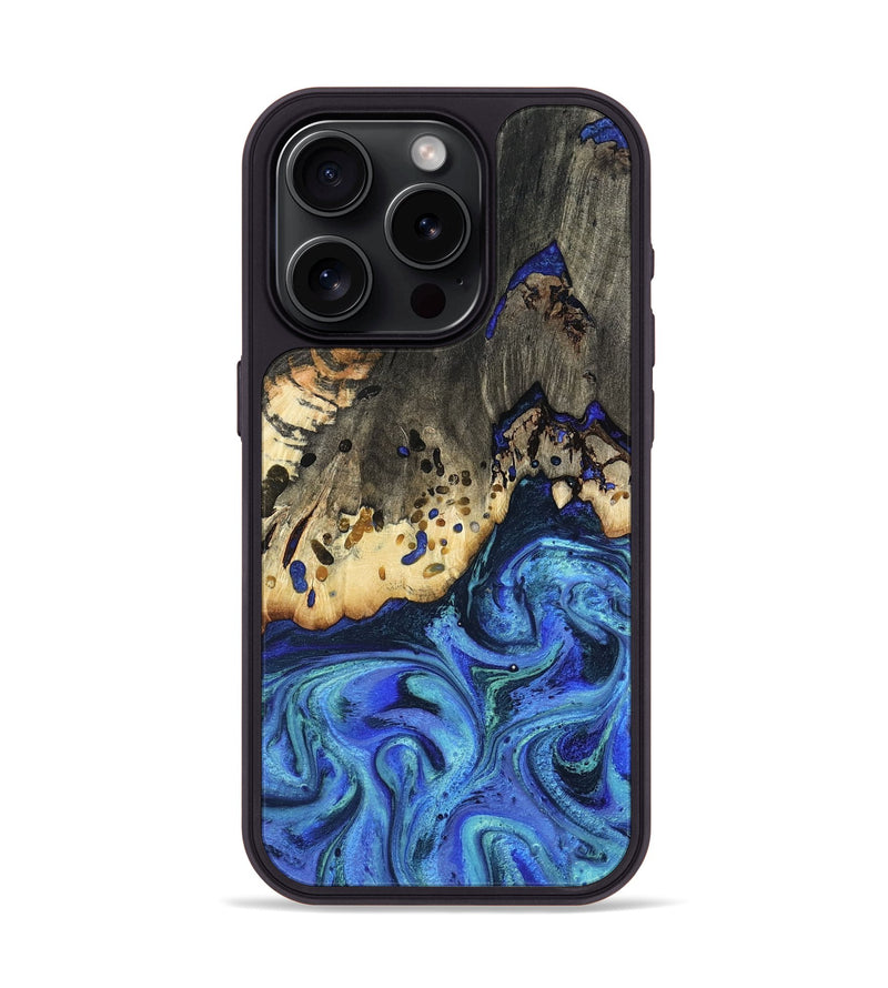 iPhone 15 Pro Wood Phone Case - Mason (Blue, 801093)