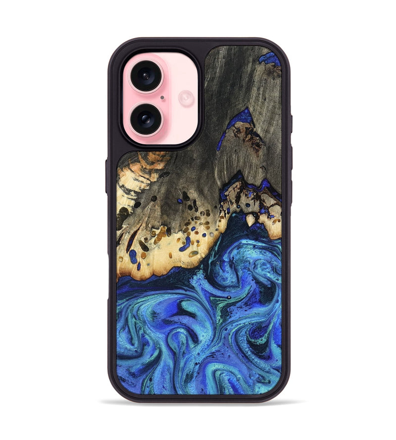 iPhone 16 Wood Phone Case - Mason (Blue, 801093)