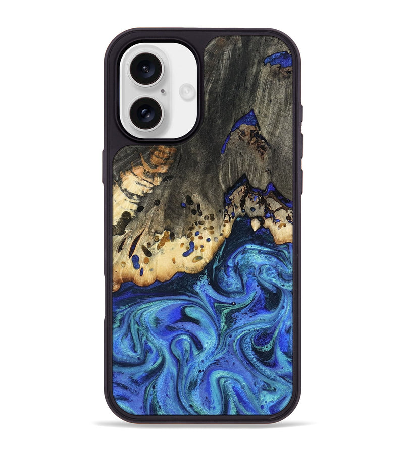iPhone 16 Plus Wood Phone Case - Mason (Blue, 801093)