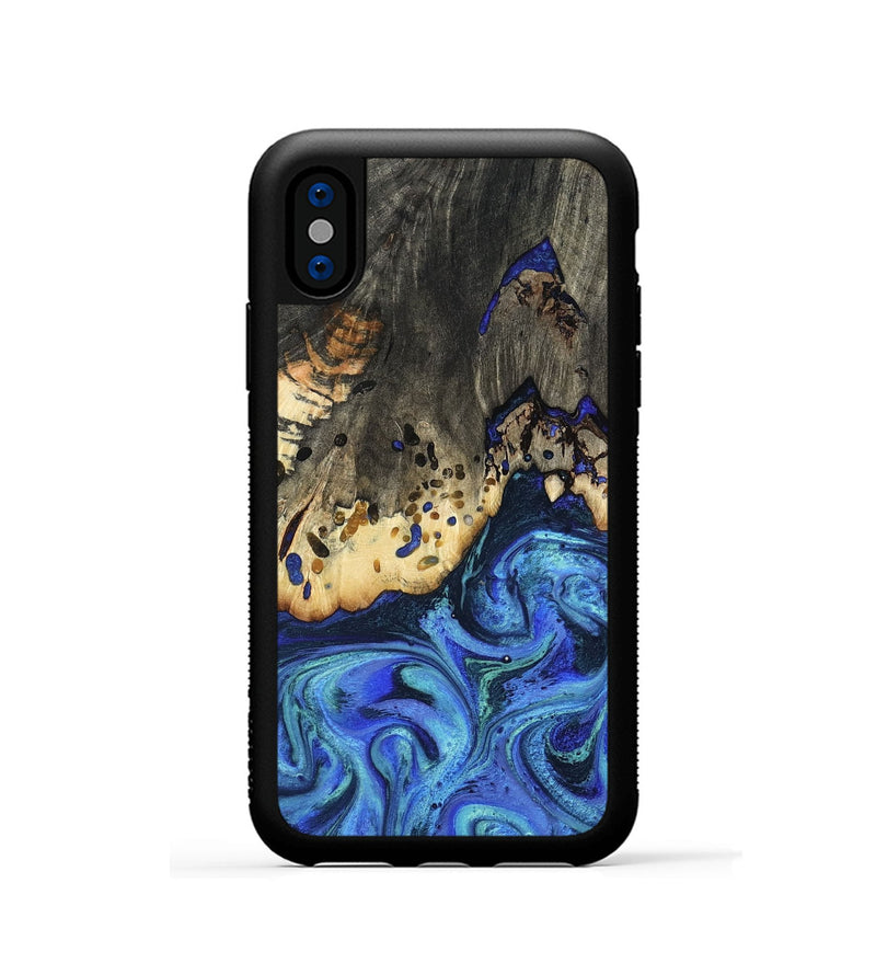 iPhone Xs Wood Phone Case - Mason (Blue, 801093)