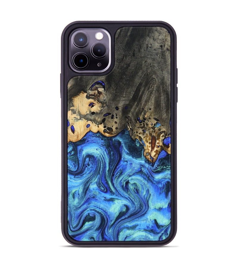iPhone 11 Pro Max Wood Phone Case - Perry (Blue, 801095)