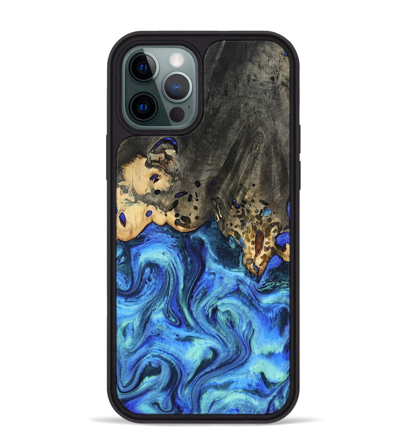 iPhone 12 Pro Max Wood Phone Case - Perry (Blue, 801095)