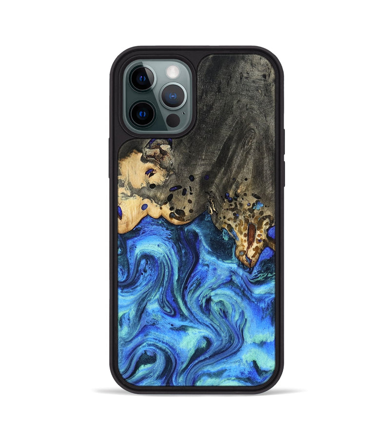 iPhone 12 Pro Wood Phone Case - Perry (Blue, 801095)