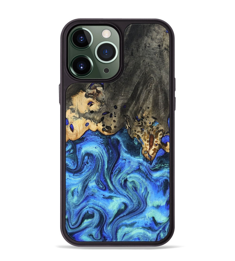 iPhone 13 Pro Max Wood Phone Case - Perry (Blue, 801095)