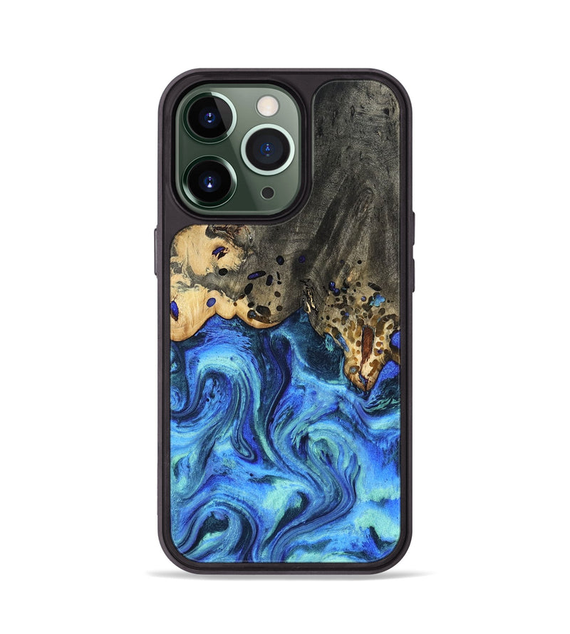 iPhone 13 Pro Wood Phone Case - Perry (Blue, 801095)