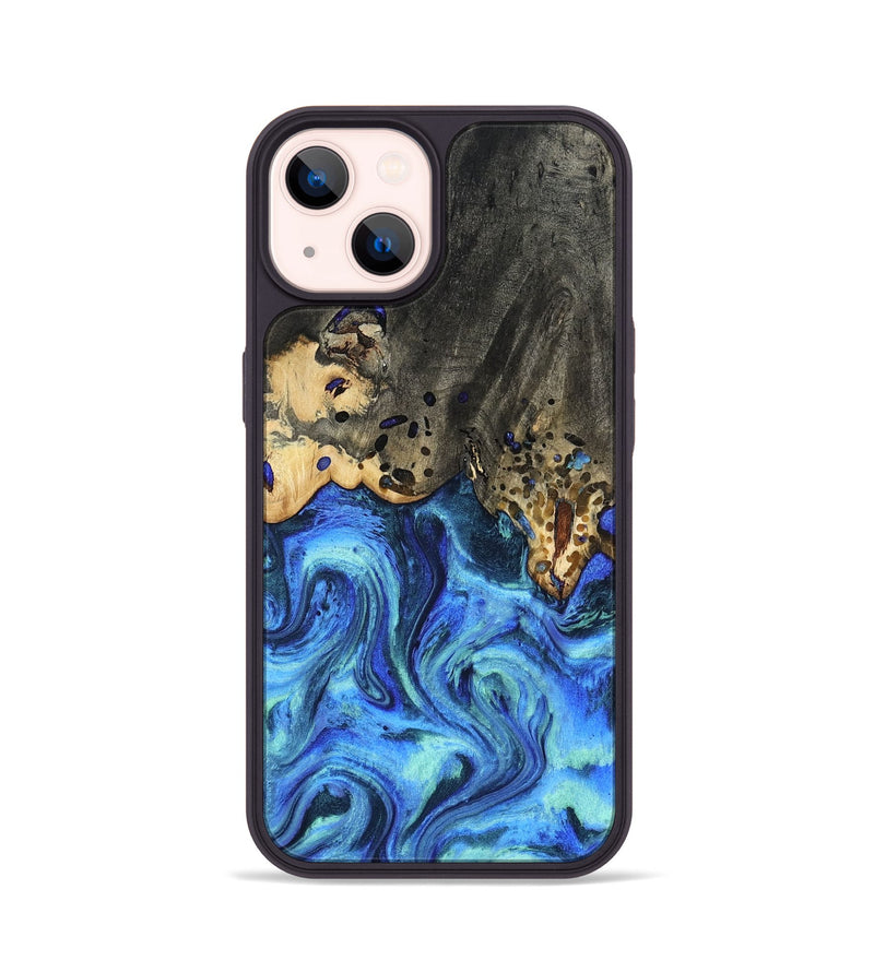 iPhone 14 Wood Phone Case - Perry (Blue, 801095)