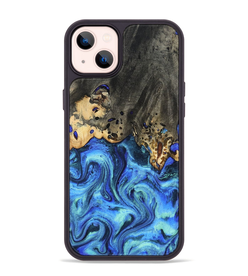 iPhone 14 Plus Wood Phone Case - Perry (Blue, 801095)