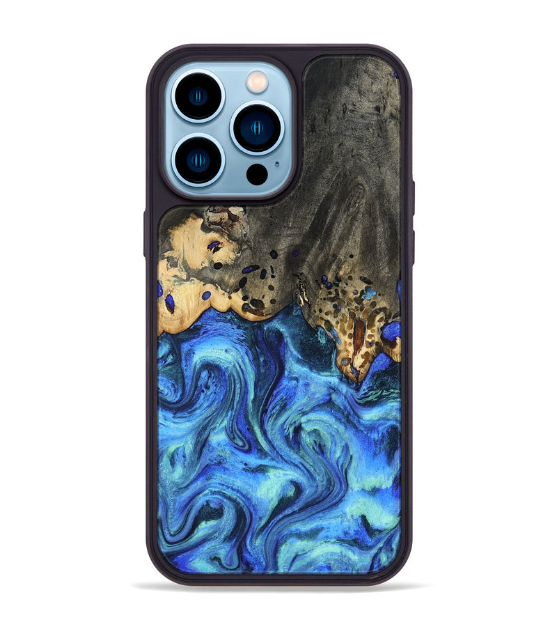iPhone 14 Pro Max Wood Phone Case - Perry (Blue, 801095)