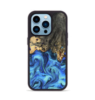iPhone 14 Pro Wood Phone Case - Perry (Blue, 801095)