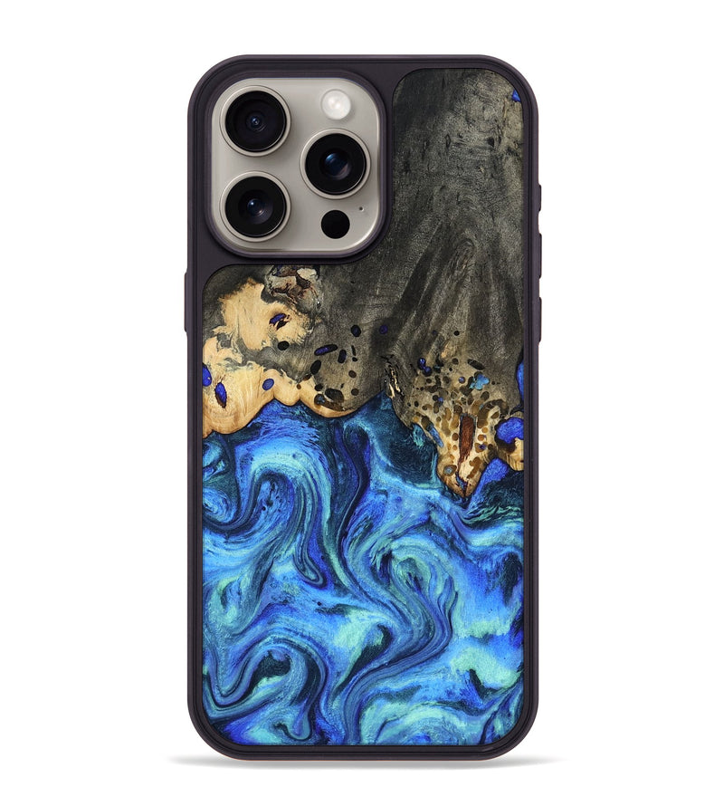 iPhone 15 Pro Max Wood Phone Case - Perry (Blue, 801095)
