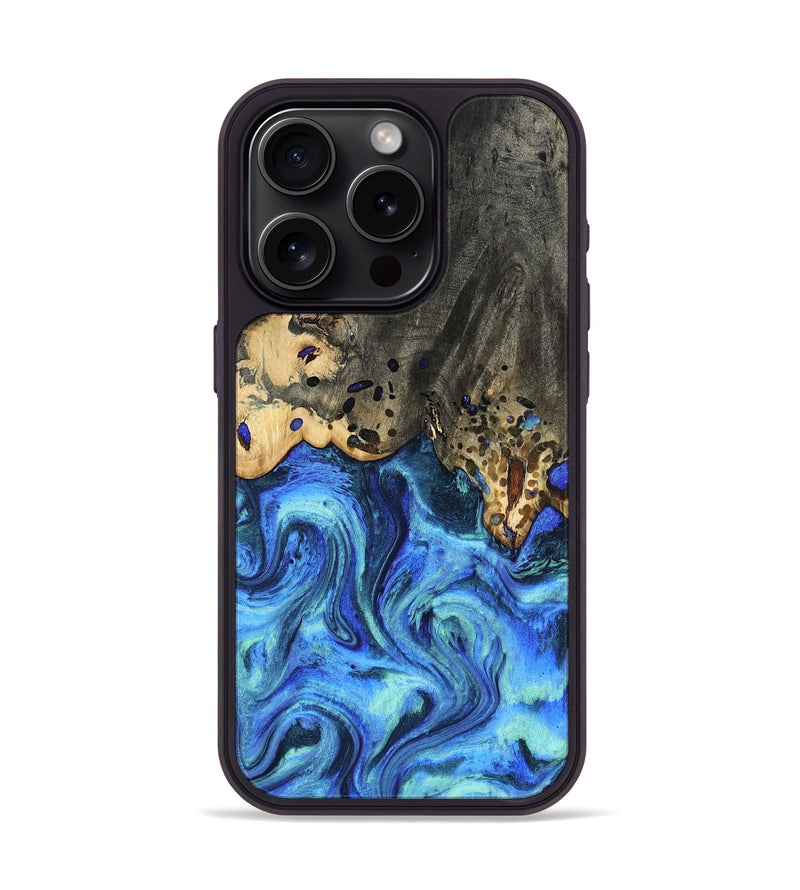 iPhone 15 Pro Wood Phone Case - Perry (Blue, 801095)