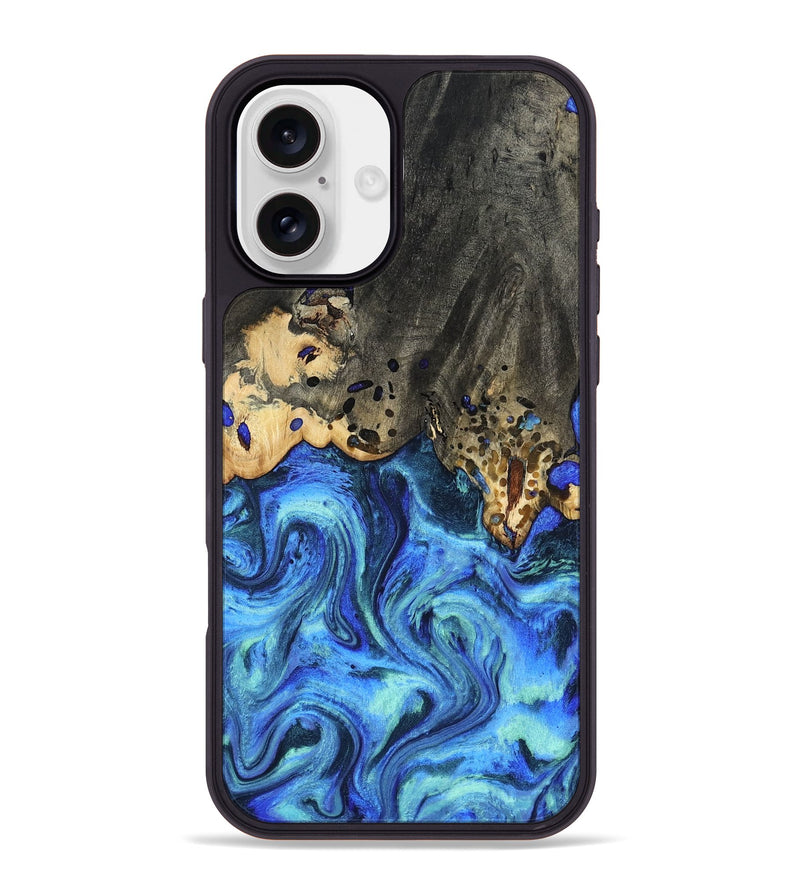 iPhone 16 Plus Wood Phone Case - Perry (Blue, 801095)