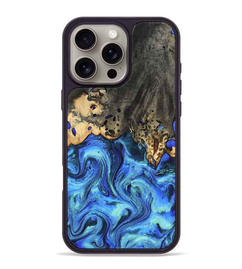 iPhone 16 Pro Max Wood Phone Case - Perry (Blue, 801095)