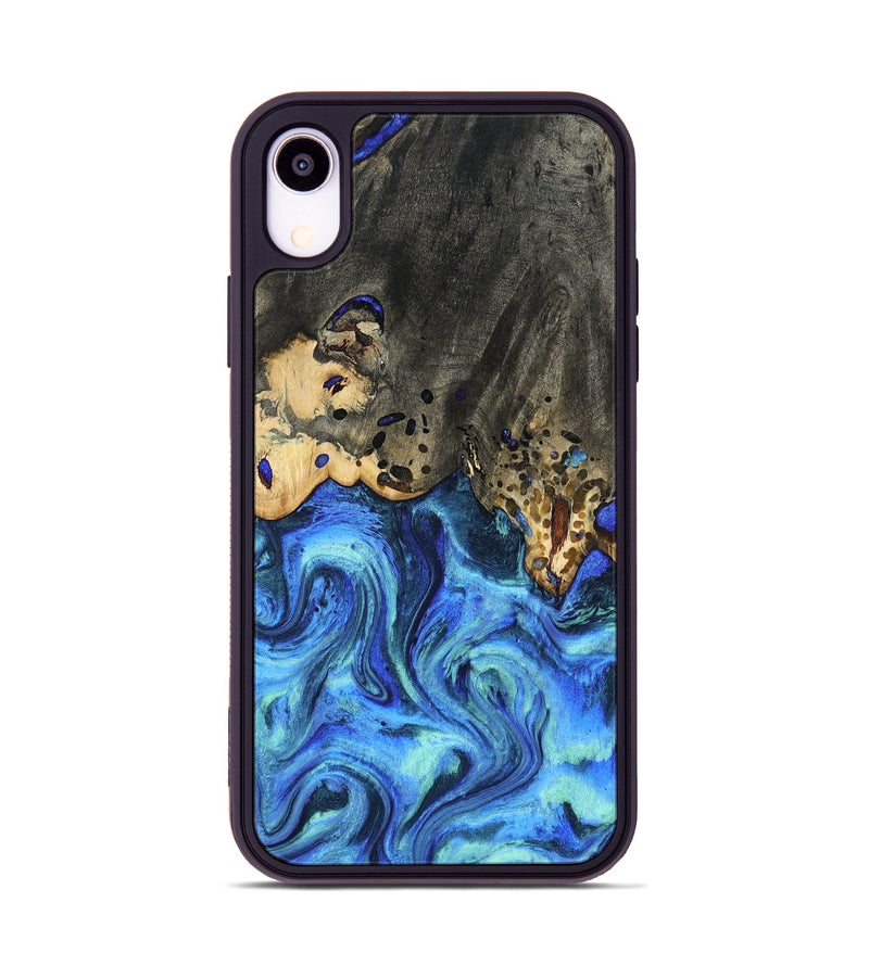 iPhone Xr Wood Phone Case - Perry (Blue, 801095)