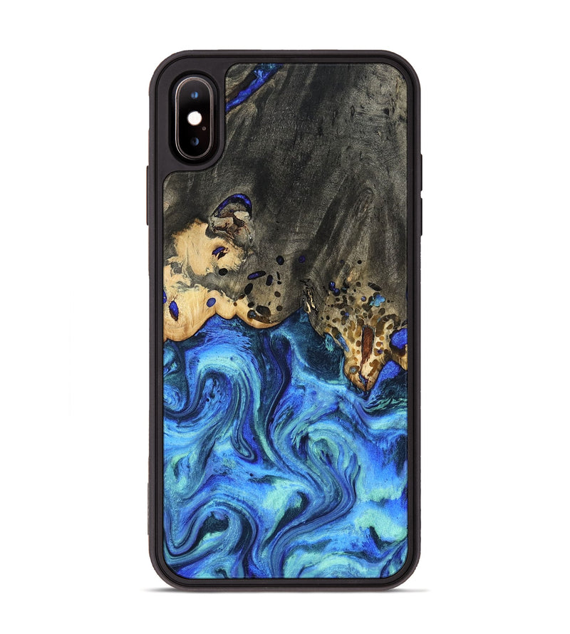 iPhone Xs Max Wood Phone Case - Perry (Blue, 801095)