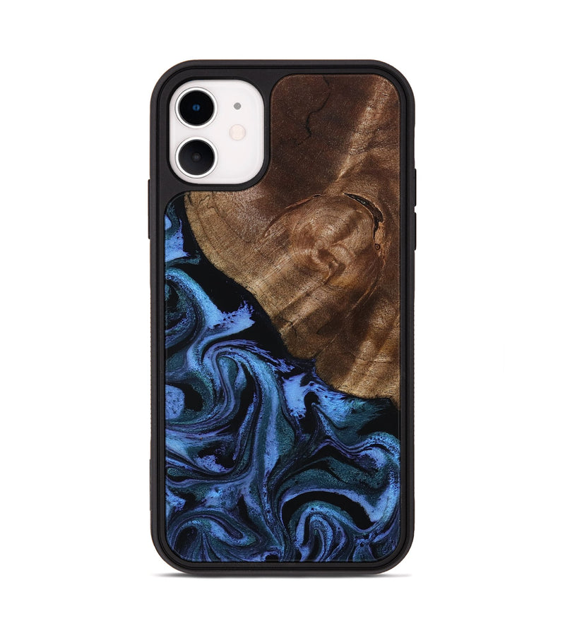 iPhone 11 Wood Phone Case - Thad (Blue, 801096)
