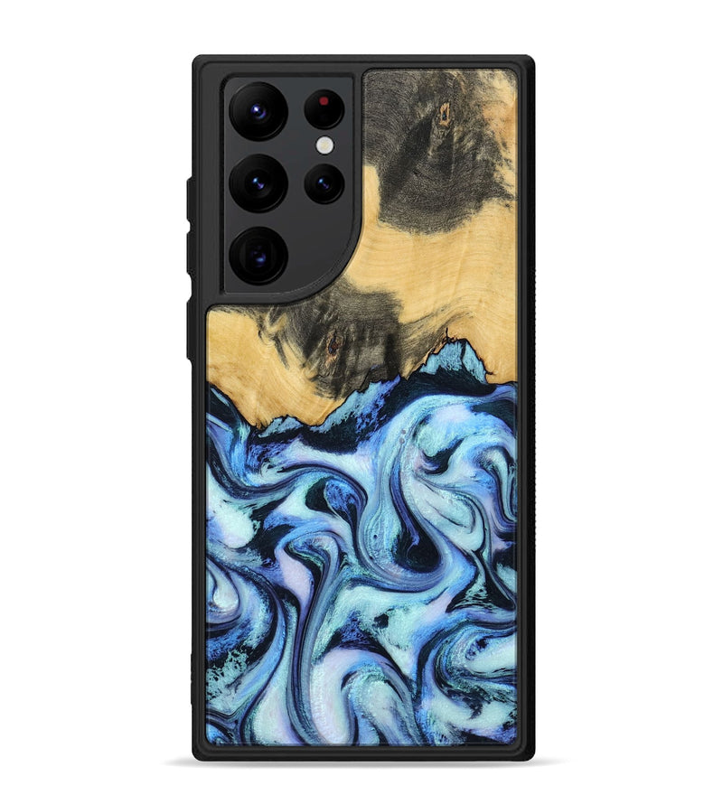 Galaxy S22 Ultra Wood Phone Case - Tristin (Blue, 801097)