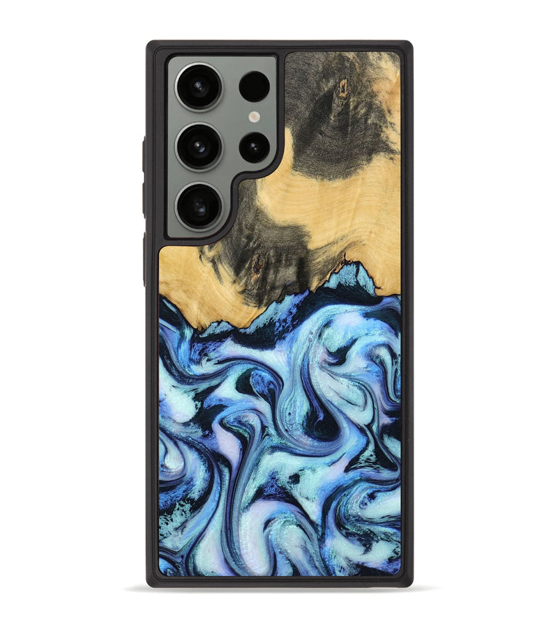 Galaxy S23 Ultra Wood Phone Case - Tristin (Blue, 801097)