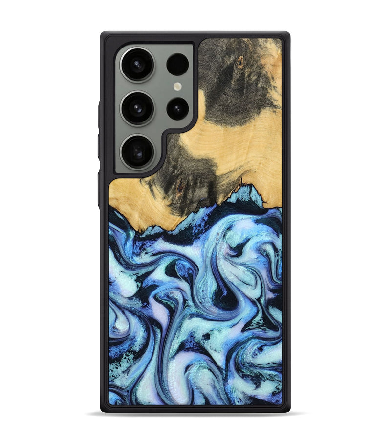 Galaxy S24 Ultra Wood Phone Case - Tristin (Blue, 801097)