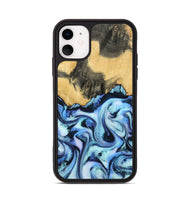 iPhone 11 Wood Phone Case - Tristin (Blue, 801097)