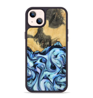 iPhone 14 Plus Wood Phone Case - Tristin (Blue, 801097)