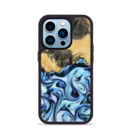 iPhone 14 Pro Wood Phone Case - Tristin (Blue, 801097)
