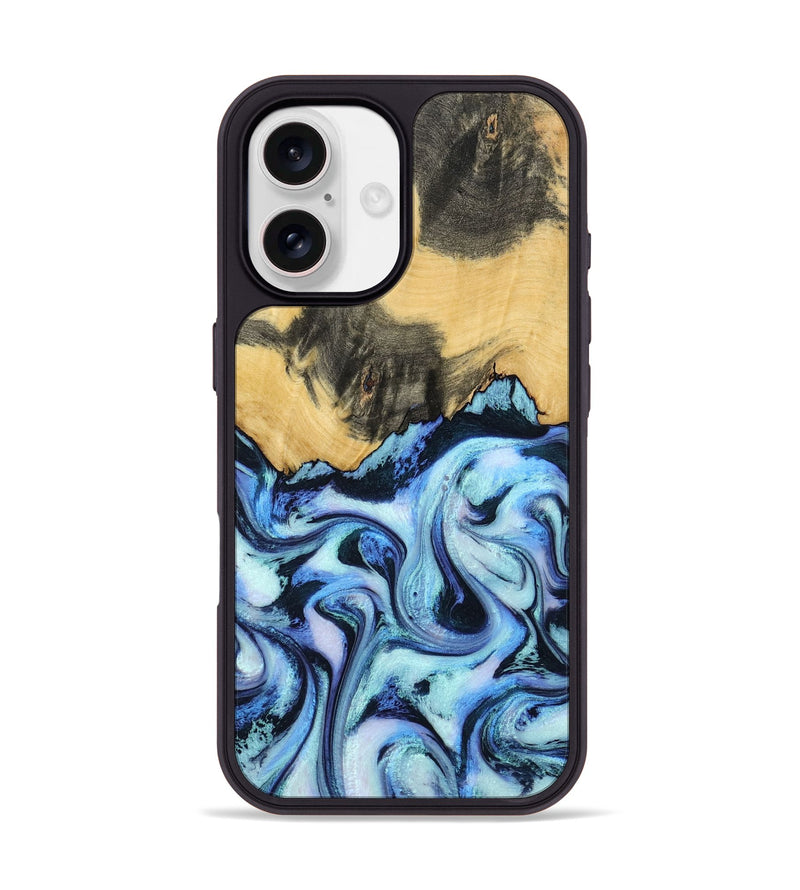 iPhone 17 Wood Phone Case - Tristin (Blue, 801097)