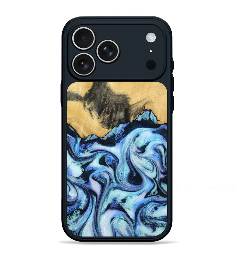 iPhone 17 Pro Max Wood Phone Case - Tristin (Blue, 801097)