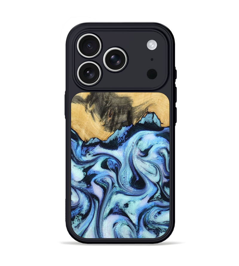 iPhone 17 Pro Wood Phone Case - Tristin (Blue, 801097)